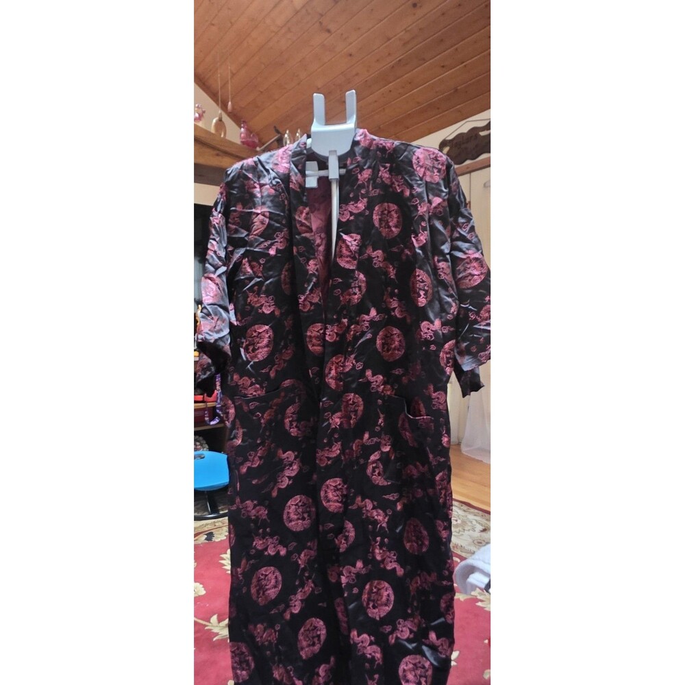 Canton Market 100% Silk Oriental Pattern Bath Robe size L